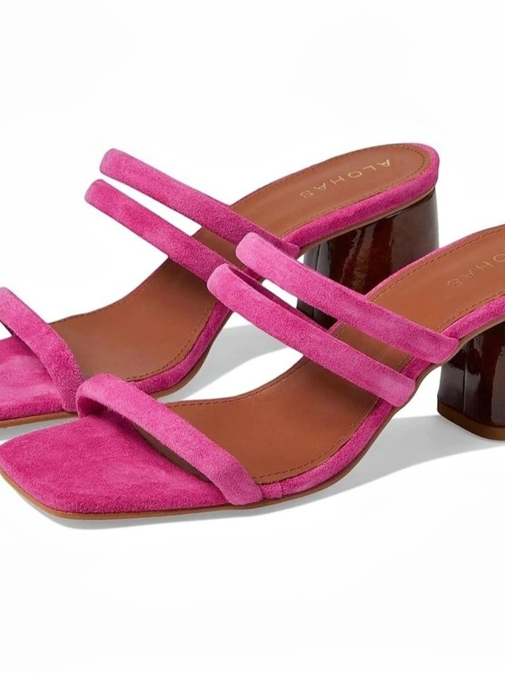 NWB/NWT ALOHAS Strappy Block Heel Sandals in Indiana Pink, women’s size 6.5